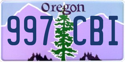 OR license plate 997CBI