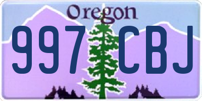 OR license plate 997CBJ