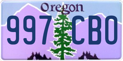 OR license plate 997CBO