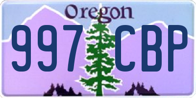 OR license plate 997CBP