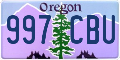 OR license plate 997CBU