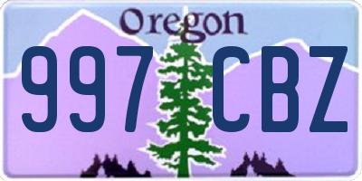 OR license plate 997CBZ