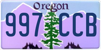 OR license plate 997CCB