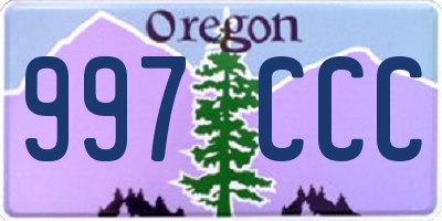 OR license plate 997CCC