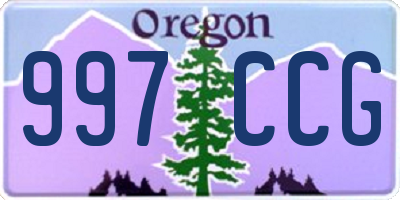 OR license plate 997CCG