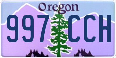 OR license plate 997CCH