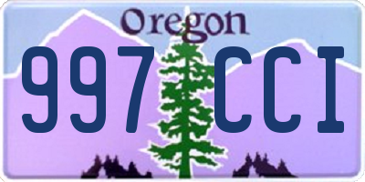 OR license plate 997CCI