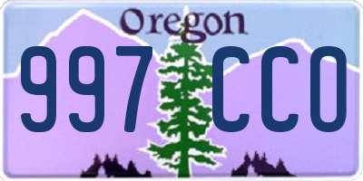 OR license plate 997CCO