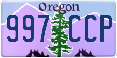 OR license plate 997CCP