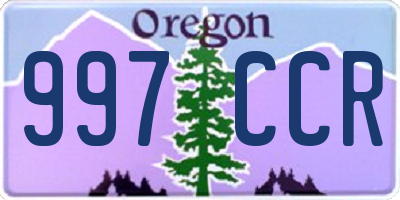 OR license plate 997CCR