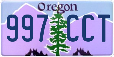 OR license plate 997CCT