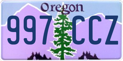 OR license plate 997CCZ