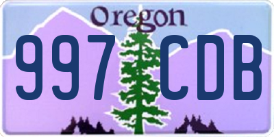 OR license plate 997CDB