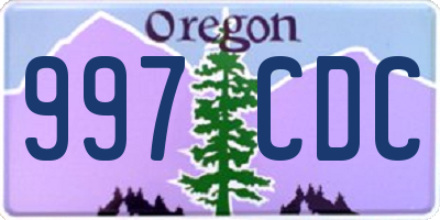 OR license plate 997CDC