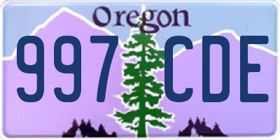 OR license plate 997CDE
