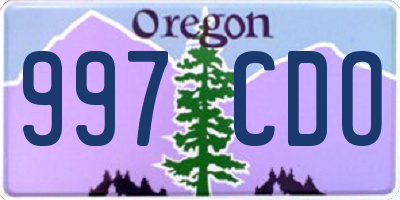 OR license plate 997CDO
