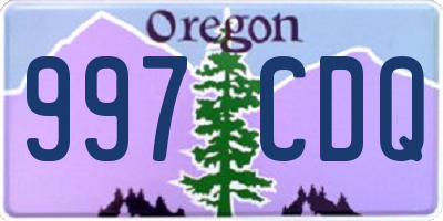 OR license plate 997CDQ