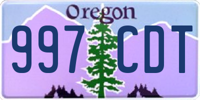 OR license plate 997CDT