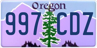 OR license plate 997CDZ
