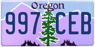 OR license plate 997CEB