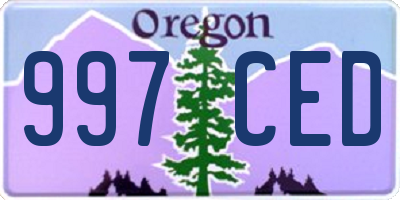 OR license plate 997CED