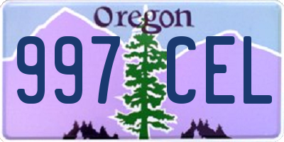 OR license plate 997CEL