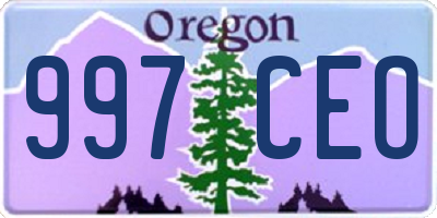 OR license plate 997CEO
