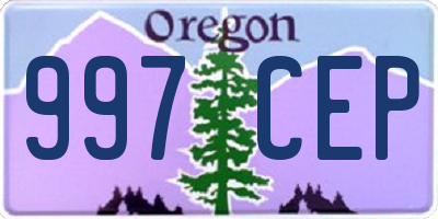 OR license plate 997CEP