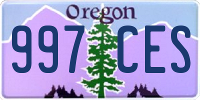 OR license plate 997CES