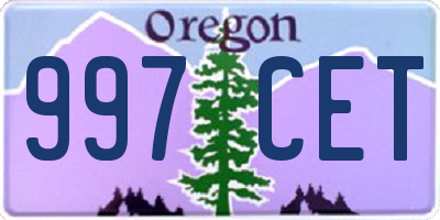 OR license plate 997CET