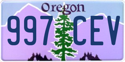 OR license plate 997CEV