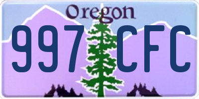 OR license plate 997CFC