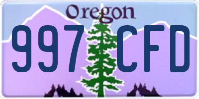 OR license plate 997CFD
