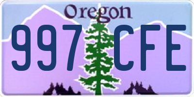 OR license plate 997CFE