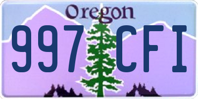 OR license plate 997CFI