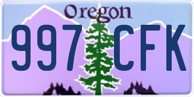 OR license plate 997CFK