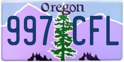 OR license plate 997CFL