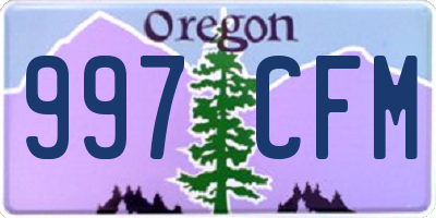 OR license plate 997CFM