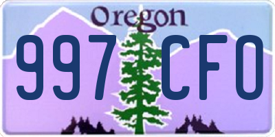 OR license plate 997CFO