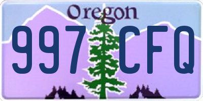 OR license plate 997CFQ