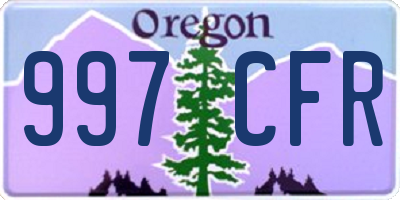 OR license plate 997CFR