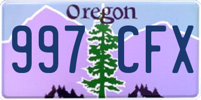 OR license plate 997CFX