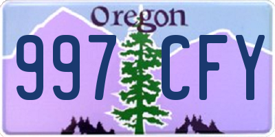 OR license plate 997CFY