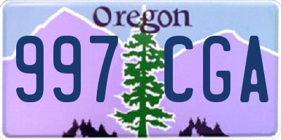 OR license plate 997CGA