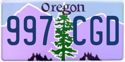 OR license plate 997CGD