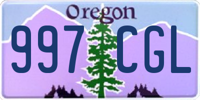 OR license plate 997CGL