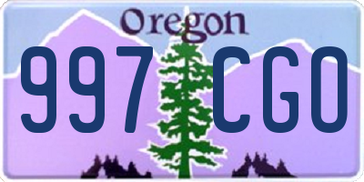 OR license plate 997CGO