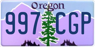 OR license plate 997CGP