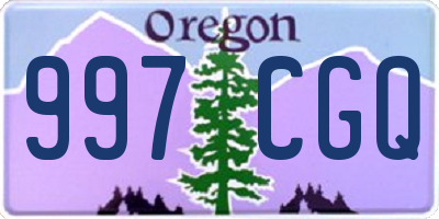 OR license plate 997CGQ