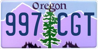 OR license plate 997CGT